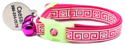 Greek Key – Glow-in-the-Dark - Breakaway Cat Collar