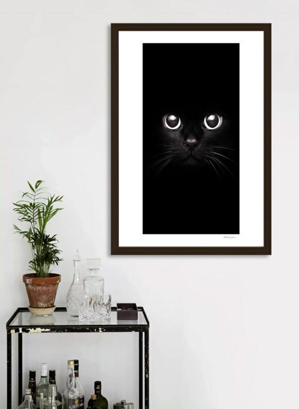 The Black Cat – Solid Wood Vector Frame