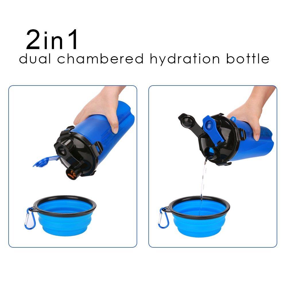 2-in-1 Dog Drinking Water Bottle with Collapsible Bowl