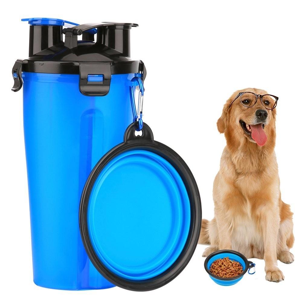2-in-1 Dog Drinking Water Bottle with Collapsible Bowl