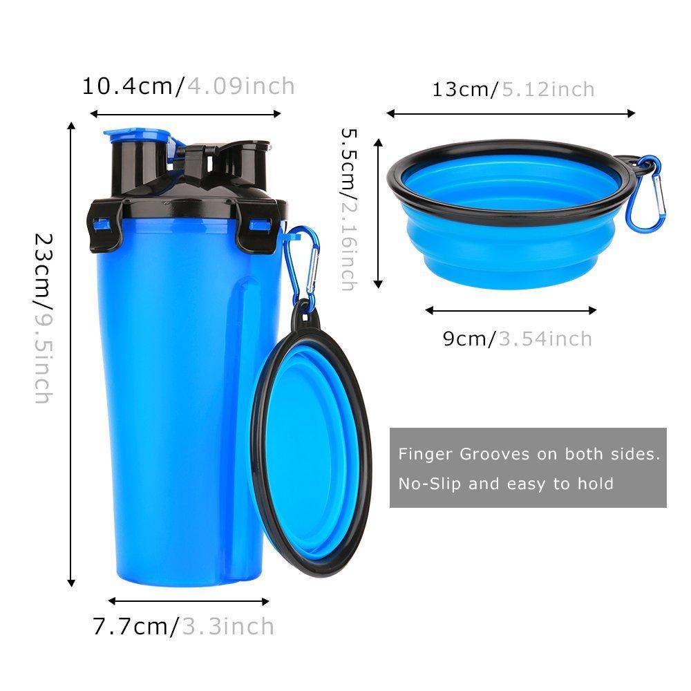 2-in-1 Dog Drinking Water Bottle with Collapsible Bowl