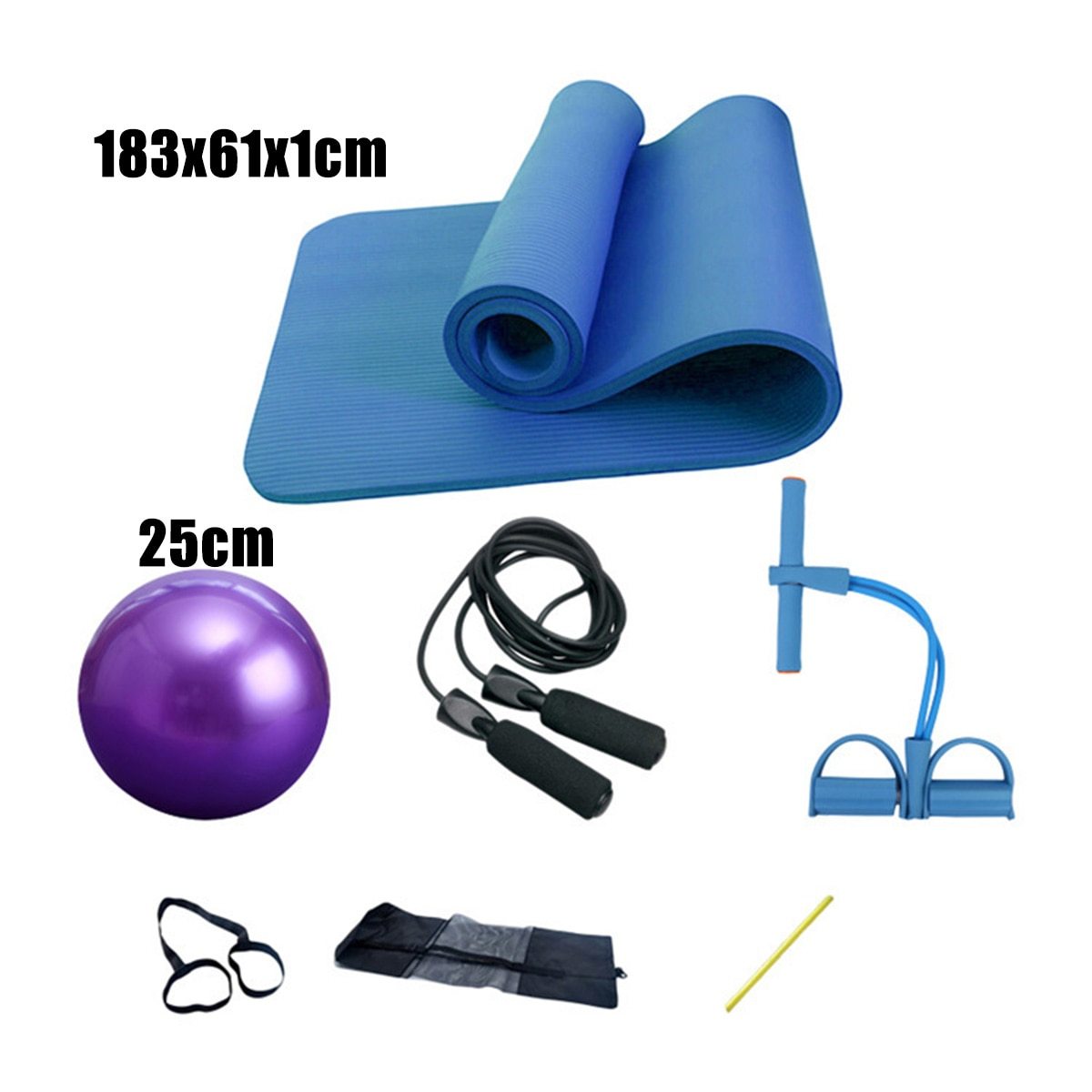 Deluxe 5-Piece Home Workout Set – Yoga, Pilates & Fitness Training