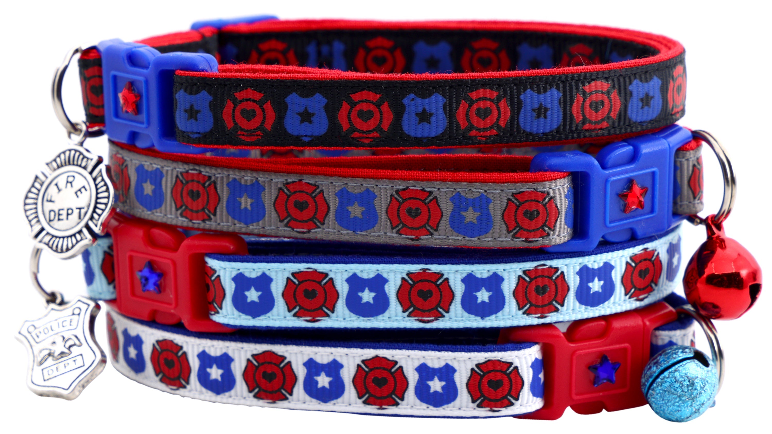 Fire &amp; Police Badges - Breakaway Cat Collar