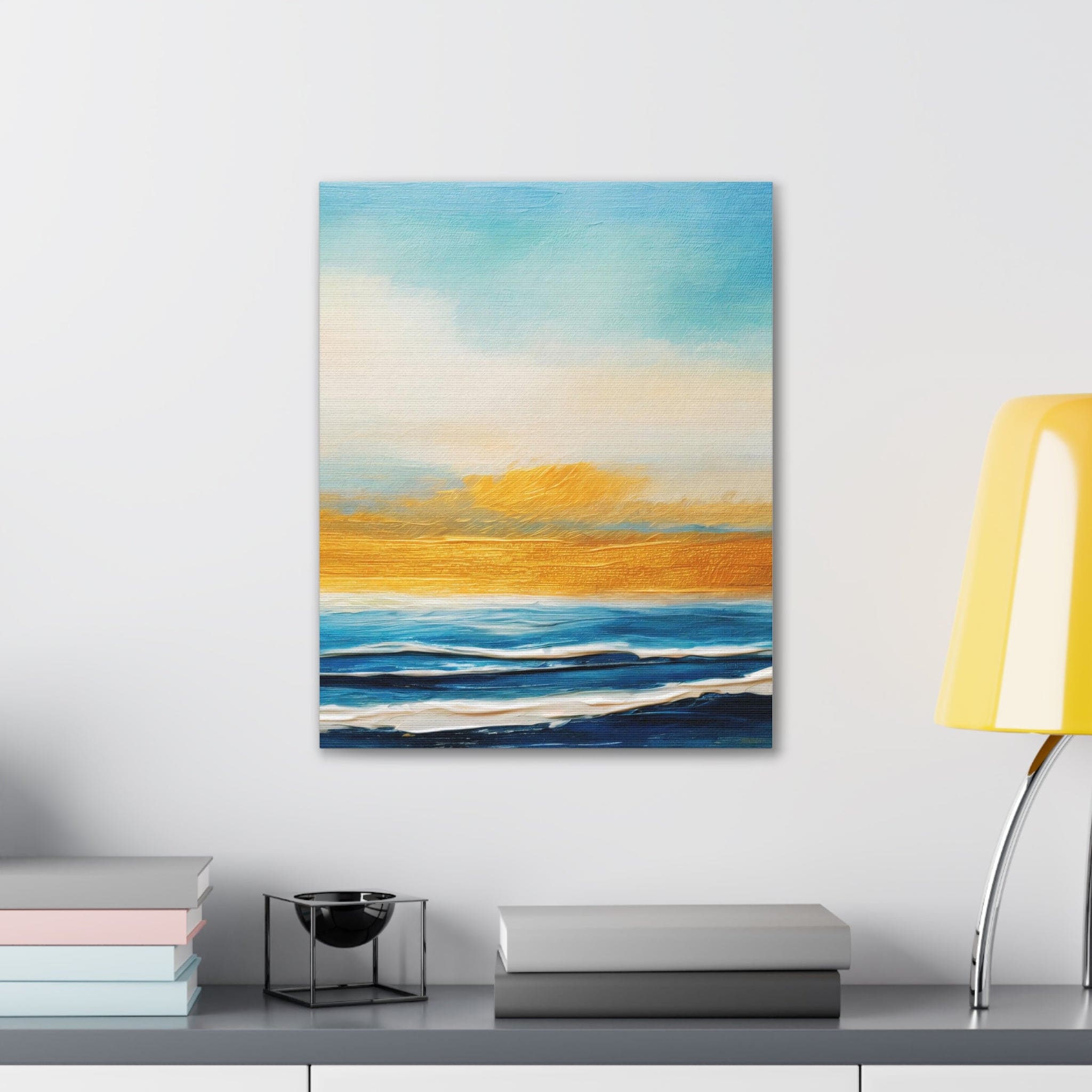 Blue Ocean Golden Sunset – Canvas Wall Art Decor