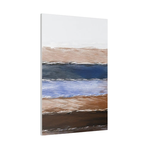 Rustic Hues – Blue, Black & Brown Lined Illustration – Giclée Wall Art Print