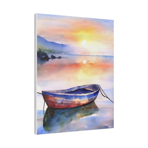Soothing Calm Boat at Sunset – Giclée Wall Art Print