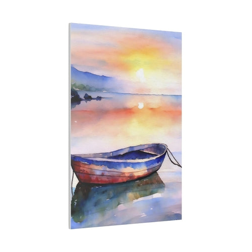 Soothing Calm Boat at Sunset – Giclée Wall Art Print